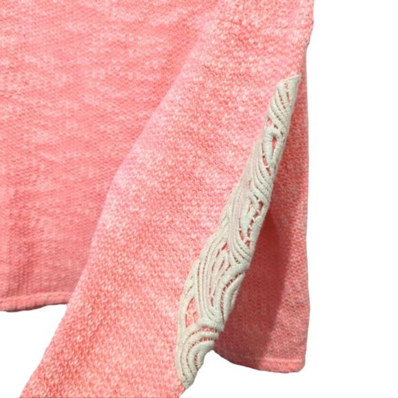 *Akira Chicago Red Label Peach Embroidered Sweater Sz M - Picture 3 of 5